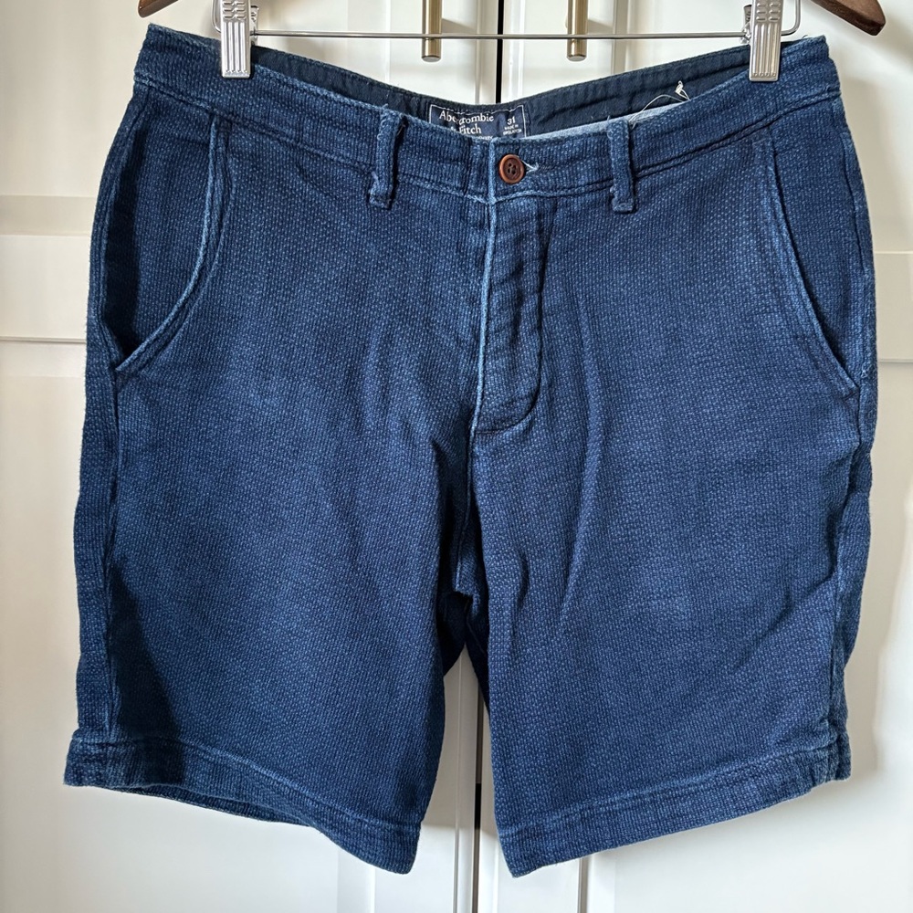 Abercrombie & Fitch Blue Flat Front Shorts